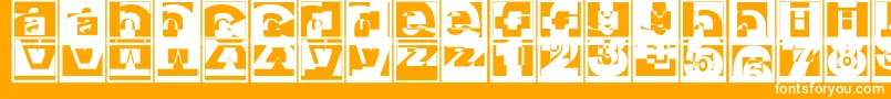 Brokensanscaps Font – White Fonts on Orange Background