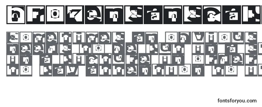 Überblick über die Schriftart Brokensanscaps
