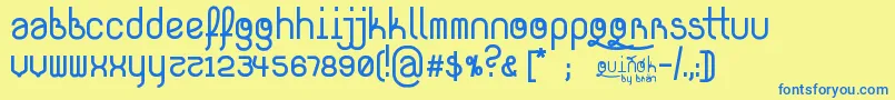 QuiРґРІk Font – Blue Fonts on Yellow Background