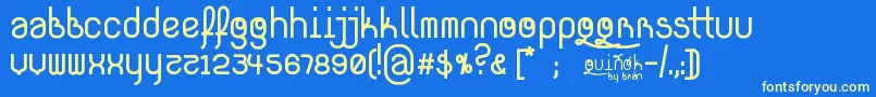 QuiРґРІk Font – Yellow Fonts on Blue Background