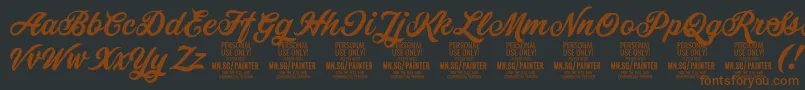 PainterPersonalUseOnly Font – Brown Fonts on Black Background