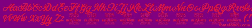 PainterPersonalUseOnly Font – Red Fonts on Purple Background