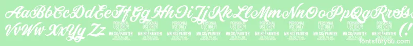 PainterPersonalUseOnly Font – White Fonts on Green Background