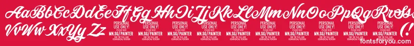 PainterPersonalUseOnly Font – White Fonts on Red Background