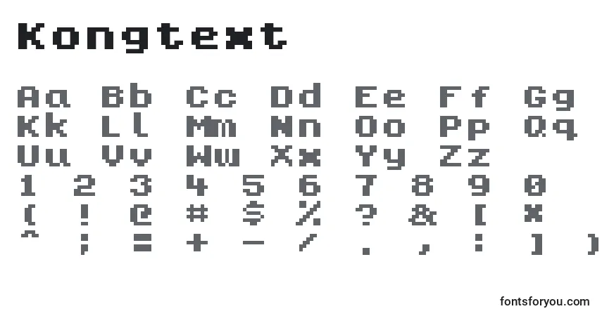 Kongtextフォント–アルファベット、数字、特殊文字