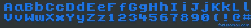 Kongtext Font – Blue Fonts on Black Background