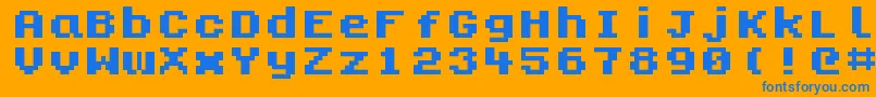 Kongtext Font – Blue Fonts on Orange Background