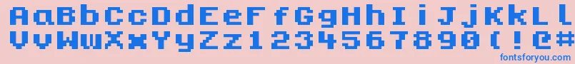 Kongtext Font – Blue Fonts on Pink Background