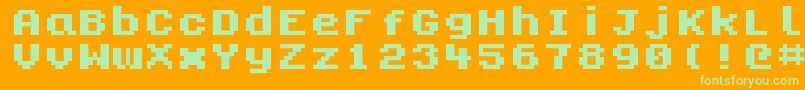 Kongtext Font – Green Fonts on Orange Background