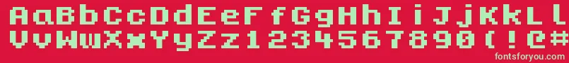 Kongtext Font – Green Fonts on Red Background