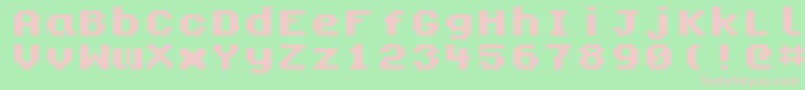 Kongtext Font – Pink Fonts on Green Background