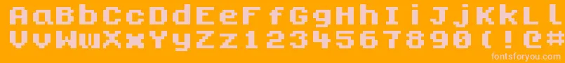 Kongtext-fontti – vaaleanpunaiset fontit oranssilla taustalla