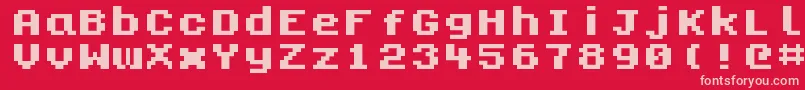 Kongtext Font – Pink Fonts on Red Background
