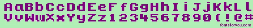 Kongtext Font – Purple Fonts on Green Background