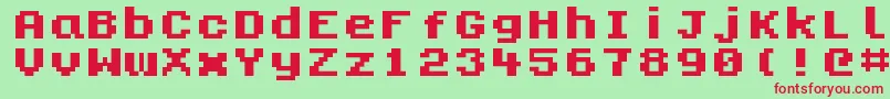 Kongtext Font – Red Fonts on Green Background