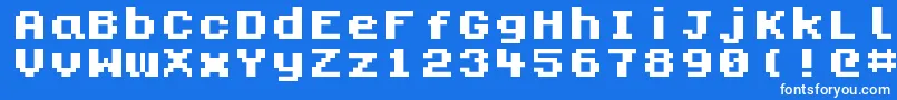 フォントKongtext – 青い背景に白い文字