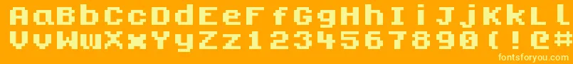 Kongtext Font – Yellow Fonts on Orange Background