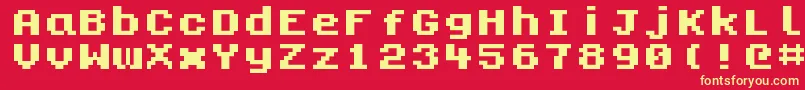 Kongtext Font – Yellow Fonts on Red Background