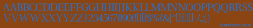 Veracitytitlingcapsssk Font – Blue Fonts on Brown Background