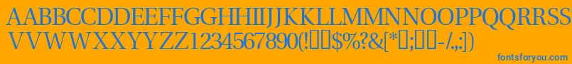 Veracitytitlingcapsssk Font – Blue Fonts on Orange Background