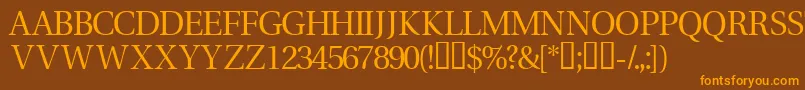 Veracitytitlingcapsssk Font – Orange Fonts on Brown Background