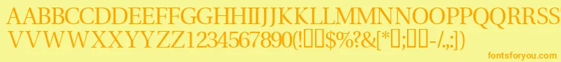 Veracitytitlingcapsssk Font – Orange Fonts on Yellow Background