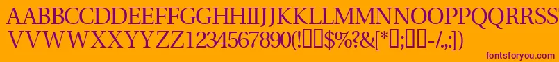 Veracitytitlingcapsssk Font – Purple Fonts on Orange Background