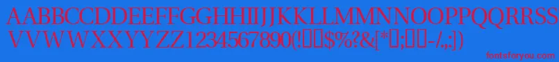 Veracitytitlingcapsssk Font – Red Fonts on Blue Background