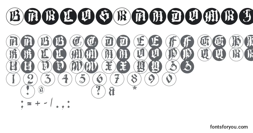 Czcionka BarlosRandomrings – alfabet, cyfry, specjalne znaki