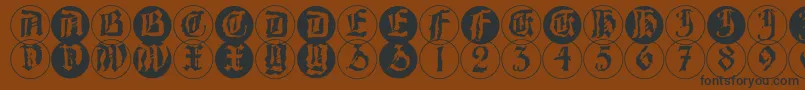 BarlosRandomrings Font – Black Fonts on Brown Background