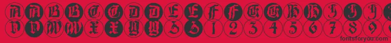 BarlosRandomrings Font – Black Fonts on Red Background