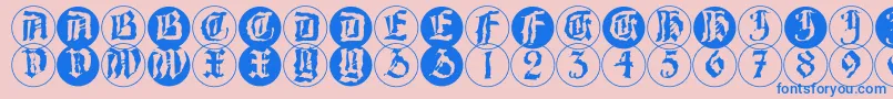 BarlosRandomrings Font – Blue Fonts on Pink Background