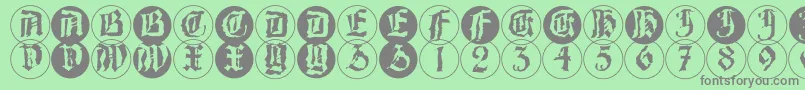 BarlosRandomrings Font – Gray Fonts on Green Background