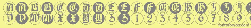 BarlosRandomrings Font – Gray Fonts on Yellow Background