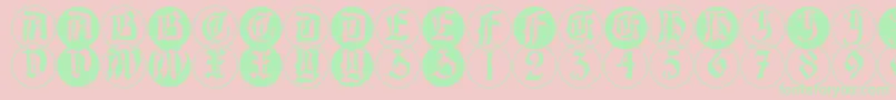 BarlosRandomrings Font – Green Fonts on Pink Background