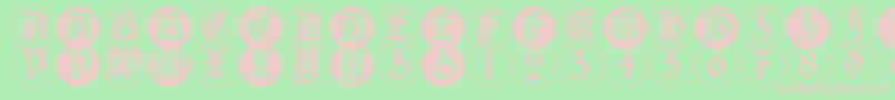 BarlosRandomrings Font – Pink Fonts on Green Background