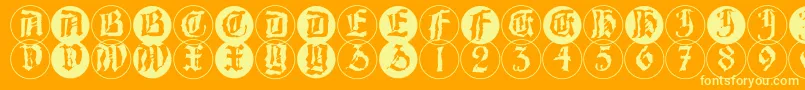 BarlosRandomrings Font – Yellow Fonts on Orange Background