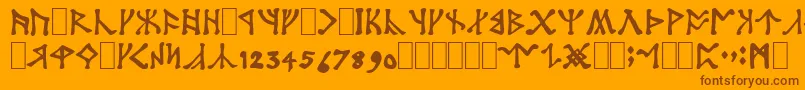 Подробнее о шрифте Angerthas Шрифт Angerthas – коричневые шрифты на оранжевом фоне