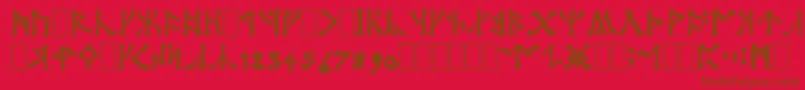 Angerthas Font – Brown Fonts on Red Background