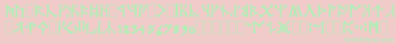 Angerthas Font – Green Fonts on Pink Background