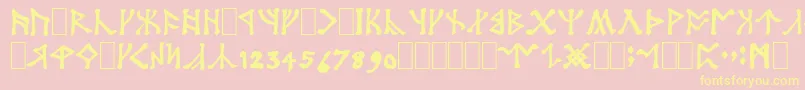 Angerthas Font – Yellow Fonts on Pink Background