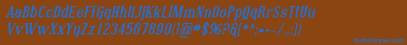 SfcovingtonBolditalic Font – Blue Fonts on Brown Background