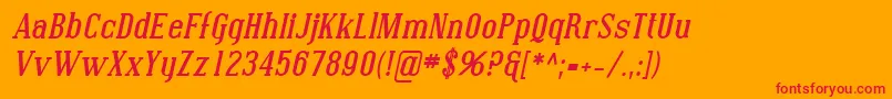 SfcovingtonBolditalic Font – Red Fonts on Orange Background