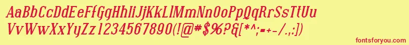 SfcovingtonBolditalic Font – Red Fonts on Yellow Background