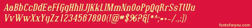 SfcovingtonBolditalic Font – Yellow Fonts on Red Background