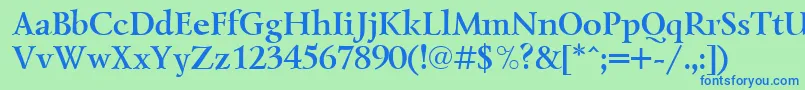 LazurskicttBold Font – Blue Fonts on Green Background