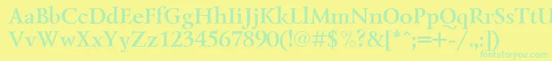 LazurskicttBold Font – Green Fonts on Yellow Background