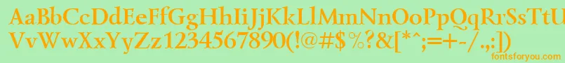 LazurskicttBold Font – Orange Fonts on Green Background
