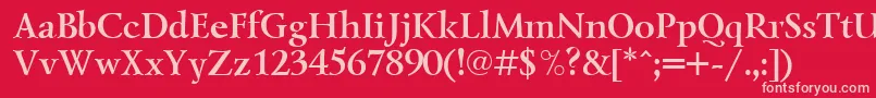 フォントLazurskicttBold – 赤い背景にピンクのフォント