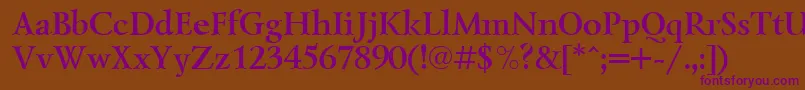 LazurskicttBold Font – Purple Fonts on Brown Background